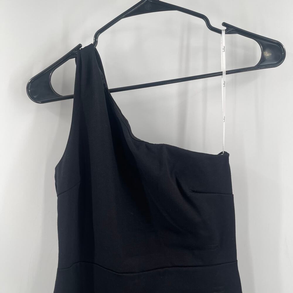 LULU'S Good Times Only Dress Small Maxi Black Bodycon One Shoulder NEW High Slit - Picture 6 of 12